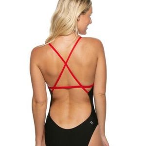 JOLYN FIXED BACK MELBIN ONESIE BLACK AND RED